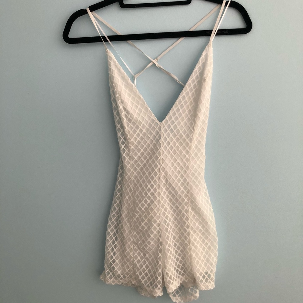 White Bodycon V-Neck Romper